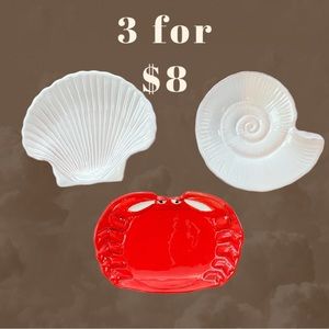 3- BEACH THEMED SERVING SMALL PLATES